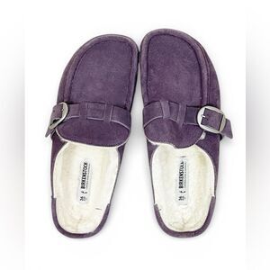 Birkenstock Buckley Womens size 36 clog purple suede shearling lined shoe